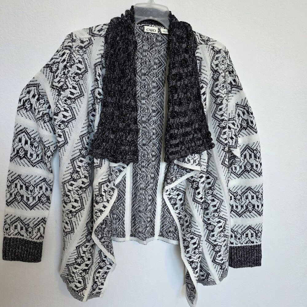 Cato Sweater Womens Size XL Open Front Cardigan Pockets Western Aztec